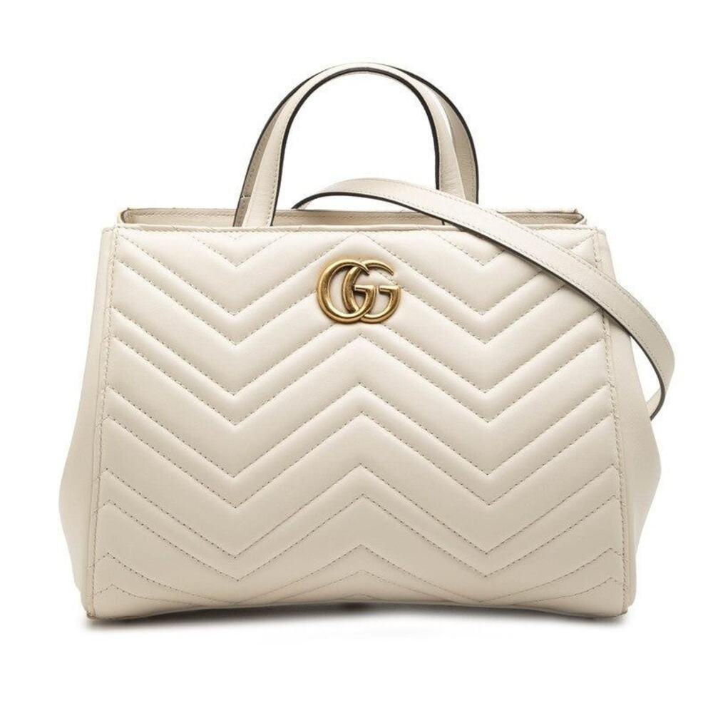 Gucci GG Marmont Leather Handbag White